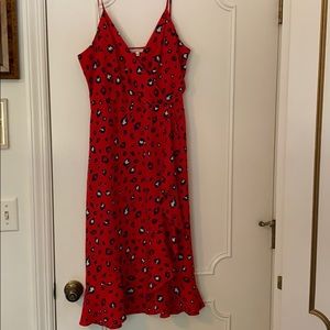 Red leopard dress